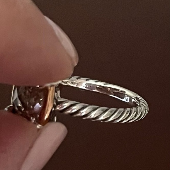 David Yurman 18K Rose Gold Diamond Morganite Chatelaine Ring - Picture 9 of 12